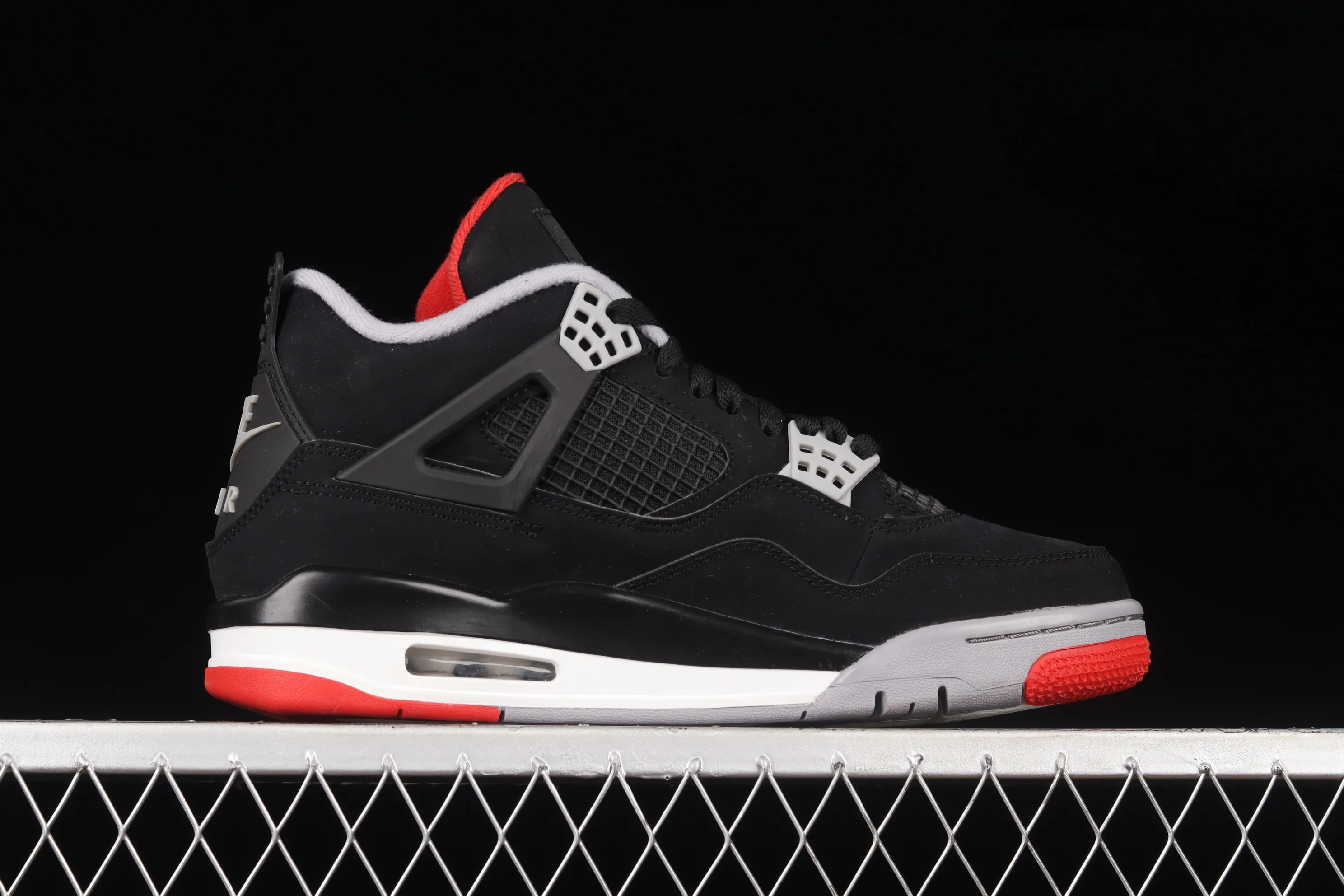 All categories Air Jordan Jordan series basketball shoes Air Jordan 4 foreign trade version Air Jordan 4 Retro "Bred" AJ4 Jordan 4 first year re-engraved new black and red first layer frosted 308497-060